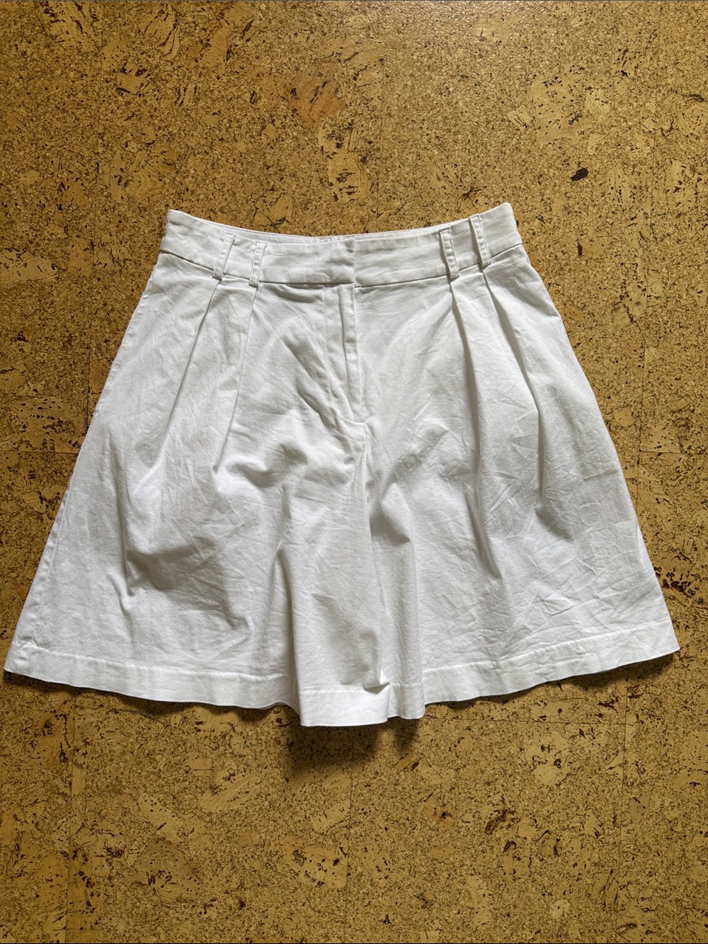 White Pleated  Topshop Shorts